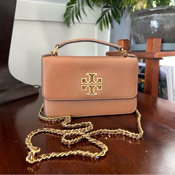 Tory Burch Handbags - Tory Burch Brown Crossbody Bag with Gold Accents